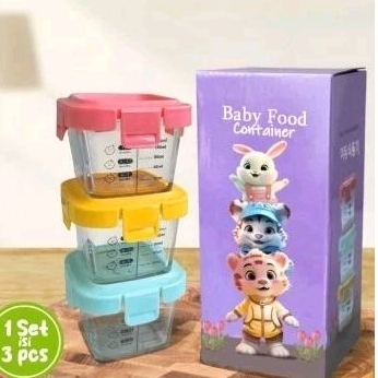 Wadah Food Container MPASI Kaca BPA FREE Tahan Panas