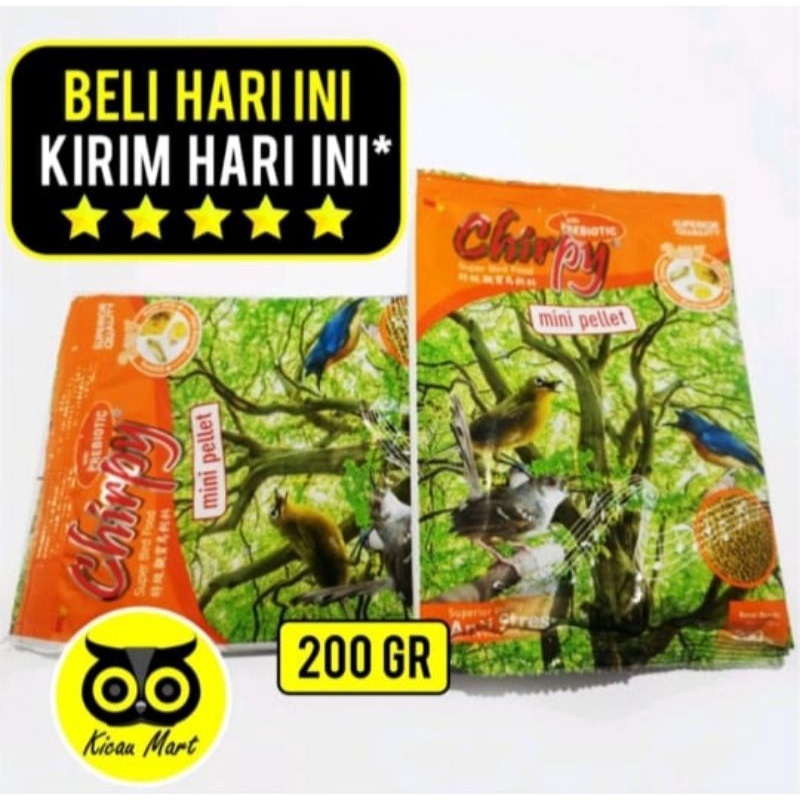 CHIRPY MINI PELET KUNING CIKLAT PUR KICAU CP CIRPY VOER OCEHAN
