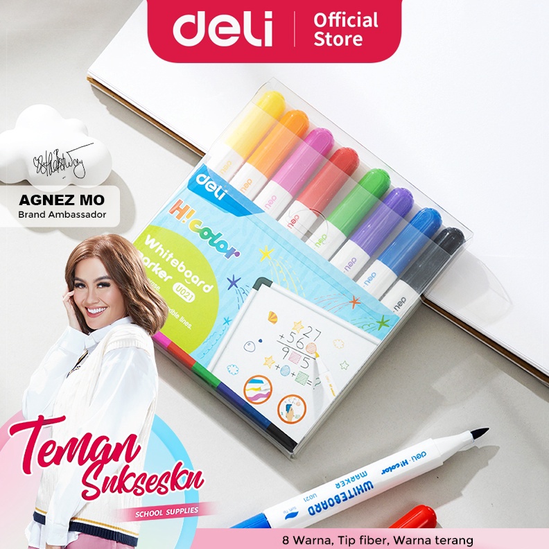 

KODE J32O Deli Spidol Papan Tulis Warna Color Whiteboard Marker 8 Warna EU21
