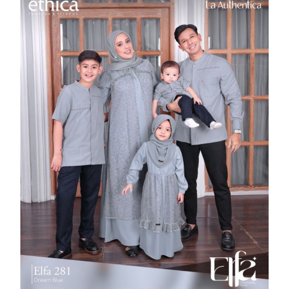 Paket Diskon  COD RAMADHAN SALE 4  Terbaru sarimbit keluarga 223 ETHICA ELFA 281 Dream Blue ll gamis