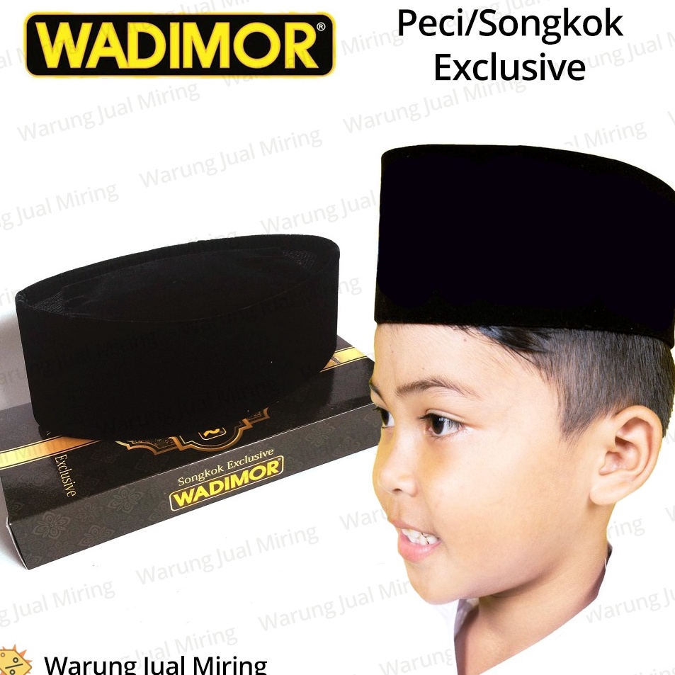 Get It  Peci ANAK WADIMOR Songkok Anak Wadimor Peci Remaja Hitam Polos Beludru Laki Tanggung Muslim 