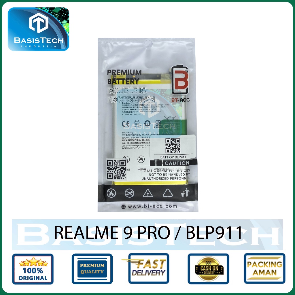 BATERAI REALME 9 PRO BLP911 - BT-ACC DOUBLE IC POWER PROTECTION