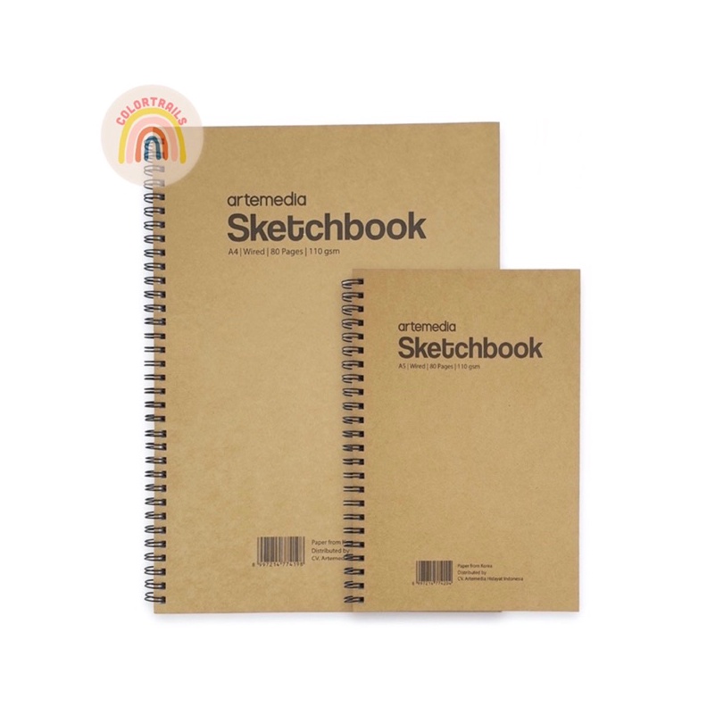 

KODE L34J Artemedia Spiral Sketchbook A5 A4 Wired Craft Cover Jilid Buku Sketsa