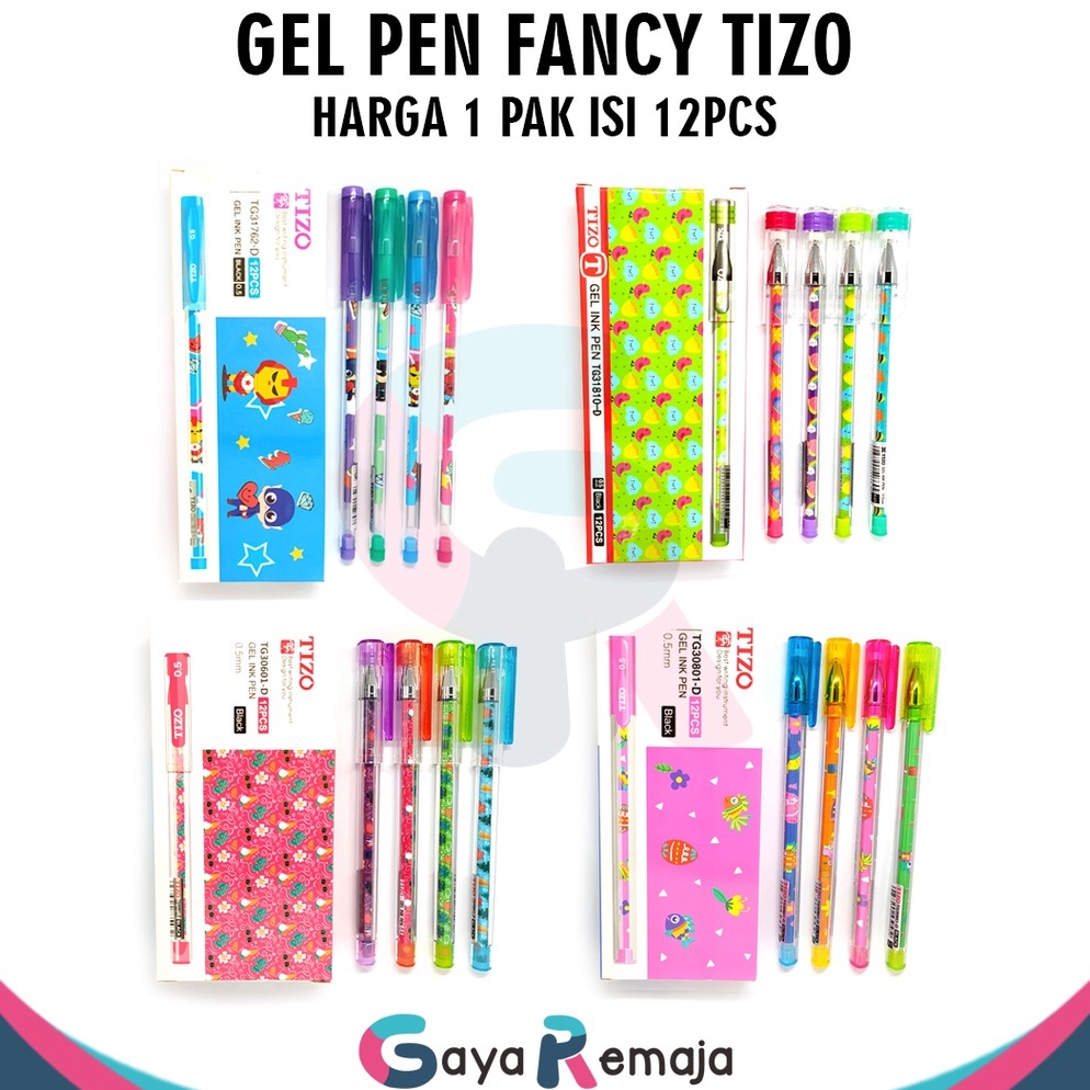 

KODE T85Y Gel Pen TIZO Pulpen 1 Pak Ecer Murah Fancy Pen ballpoint tizo bolpen tizo