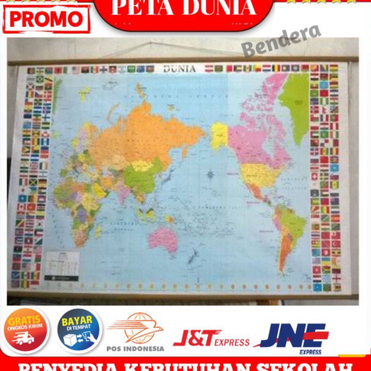 

KODE B17T Peta dunia Terlaris Peta dunia edisi Gantung Peta dunia ukuran sedang besar kecil