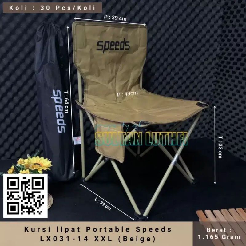 Kursi Lipat besi Multifungsi kursi lipat speeds atau Kursi lipat Portable XXL Grey and black PCJJ320