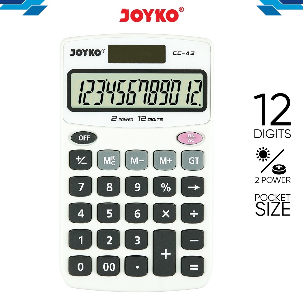 

KODE S68I Calculator Kalkulator Joyko CC43 12 Digits