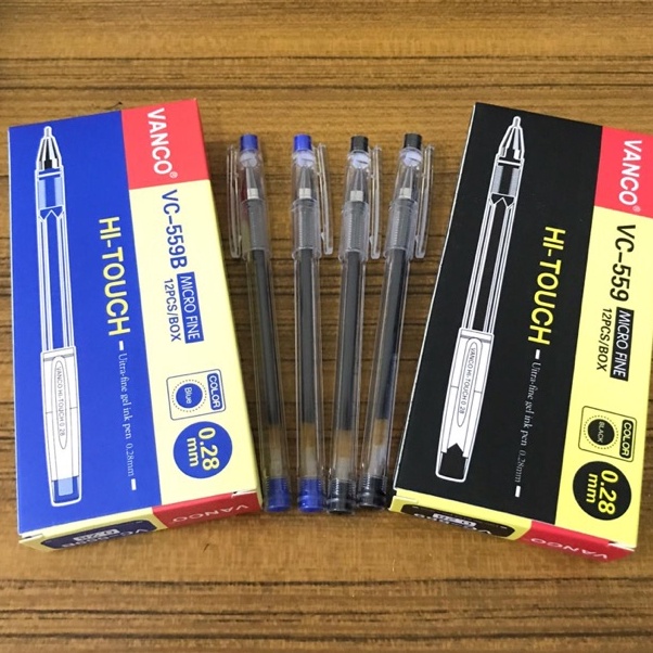 

KODE F18Z 12pcs Bolpoin Pulpen Vanco Hitouch VC599 Biru dan Hitam