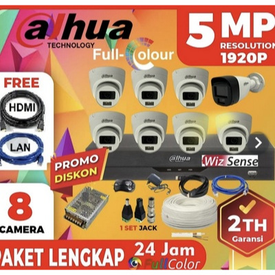 Paket CCTV Dahua 8ch 5MP Full color