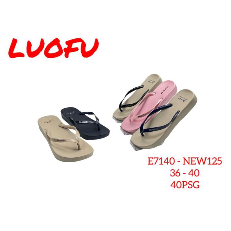 Luofu E7140-NEW125 Sandal Jepit Karet Wanita Dewasa Empuk Ringan 36 - 40