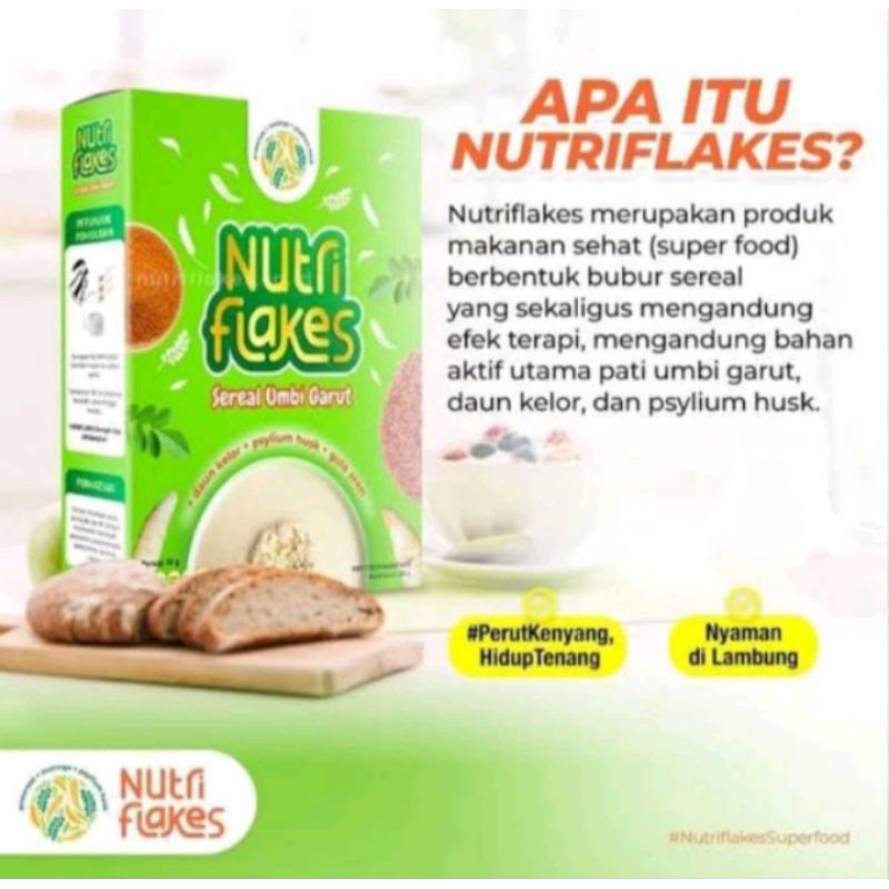 

Nutriflakes (1 box )adalah produk makanan sehatt yang mengandung sereal umbi garutt dan sekaligus mengandung terapi yang baguss untuk tubuh