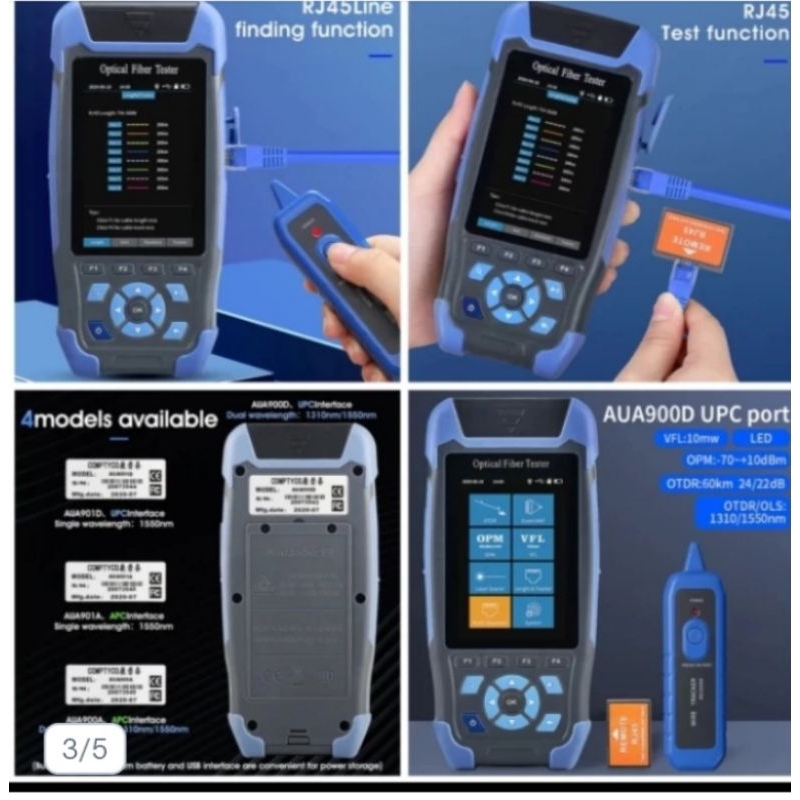 mini otdr AUA-900d fiber tester optical time domain reflektometer