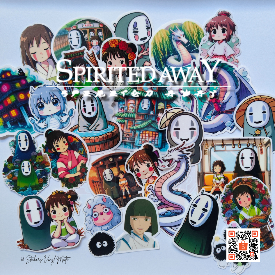 

Spirited Away Sticker Anime Chihiro No Face and Haku Dragon Vinyl Sticker