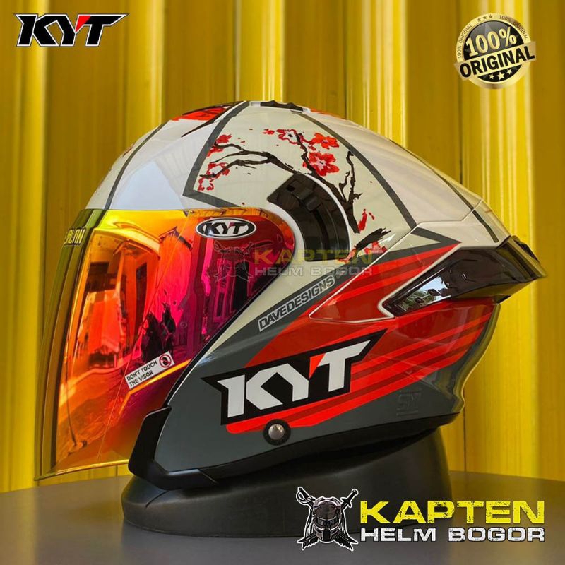 Helm KYT NFJ Xavi Sakura Paket Ganteng Spoiler RTF
