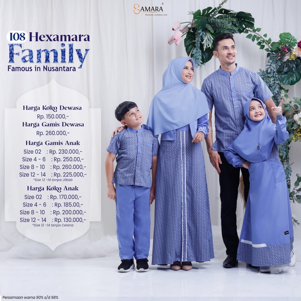 SARIMBIT SAMARA I08 HEXAMARA FASHION KELUARGA DRESS BAJU GAMIS BUSANA MUSLIM KOKO KEMEJA ATASAN IBU 