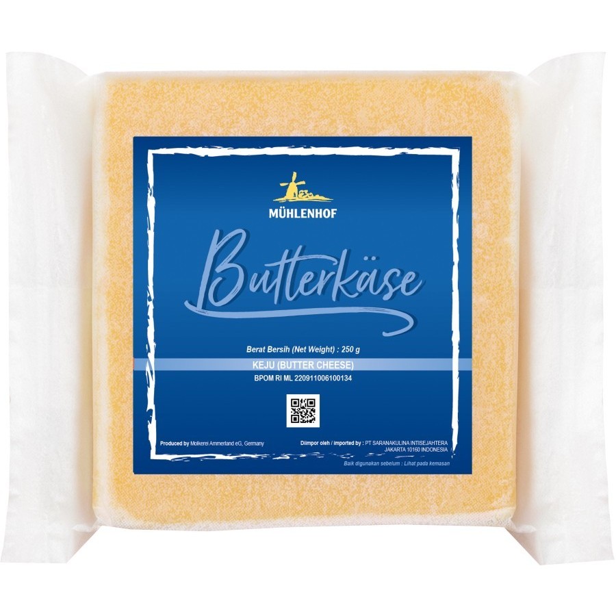 

Butterkase Butter Cheese Keju Mentega Muhlenhof 250gr GERMANY