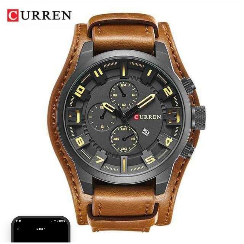 CURREN JAM TANGAN PRIA TALI KULIT ANTI AIR