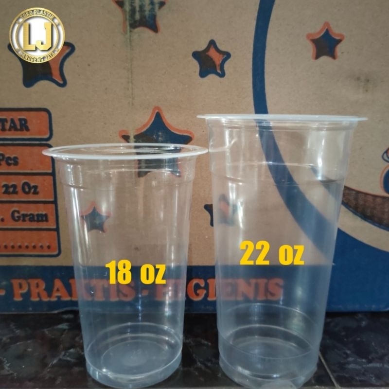 GELAS PLASTIK / CUP BENING18 OZ & 22 OZ | MERK OLALA 8gram