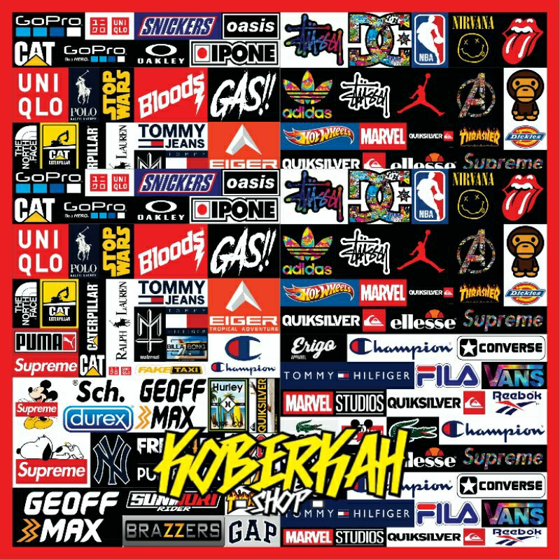 

20pcs stiker merk logo brand cloting