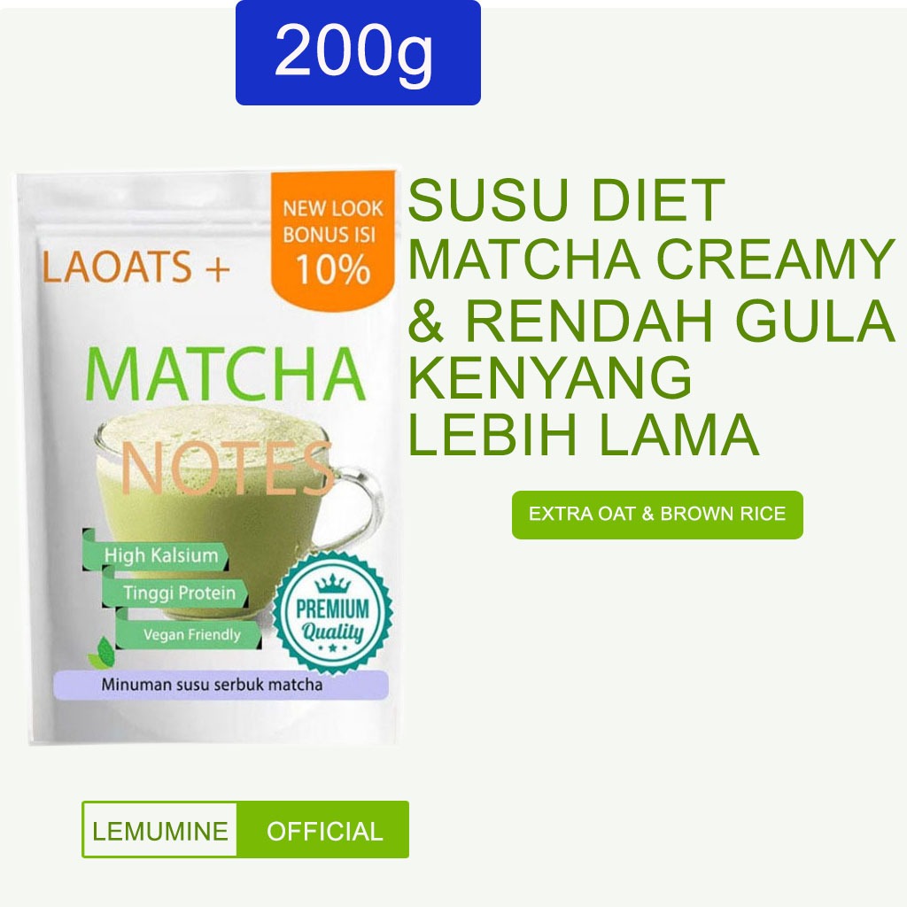 

Matcha Powder Penurun Berat Badan Pelangsing Badan Susu Diet Bubuk Matcha Oatmilk Susu Rendah Gula Laoats
