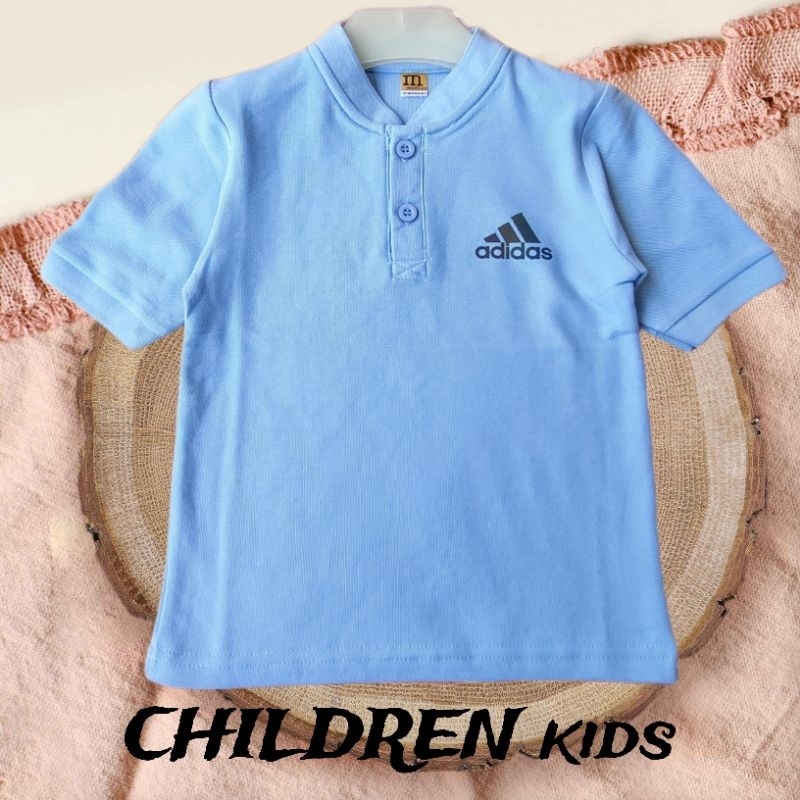 Baju kaos distro anak/Kaos polo kerah anak laki laki/T-shirt krah Shanghai anak cowok