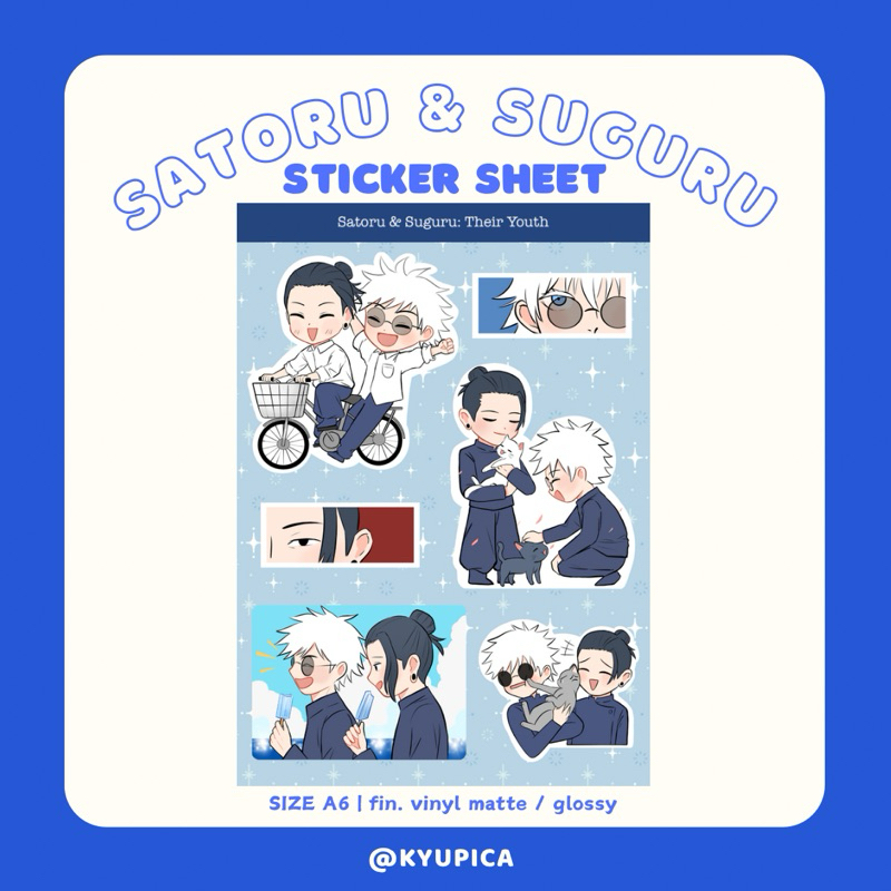 

Jujutsu Kaisen Satoru Gojo & Suguru Geto (Satosugu) Sticker Sheet | art by kyupica