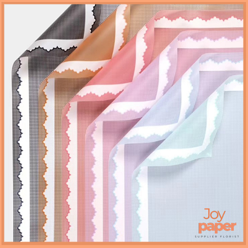 

Kertas Buket Bunga Motif Renda Lace Border Cellophane Flower Wrapping Paper KB6033