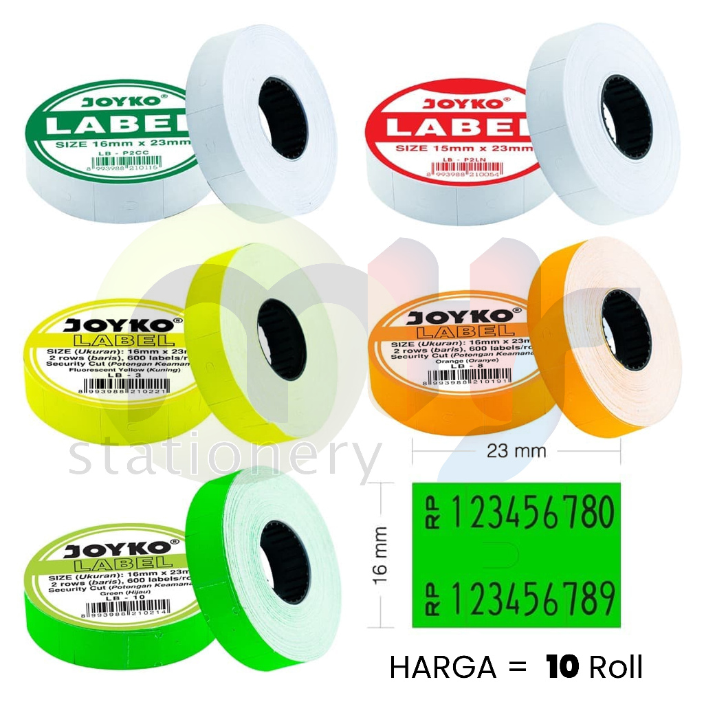 

Price Label Harga Joyko 2 Rows Baris 23 x 16 mm 10 Roll LB-