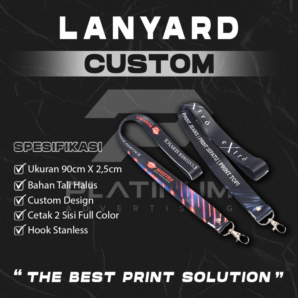 

LANYARD CUSTOM | TALI LANYARD CUSTOM 2 SISI FULL COLOR | BISA SATUAN | FREE DESIGN | LANYARD COMPANY