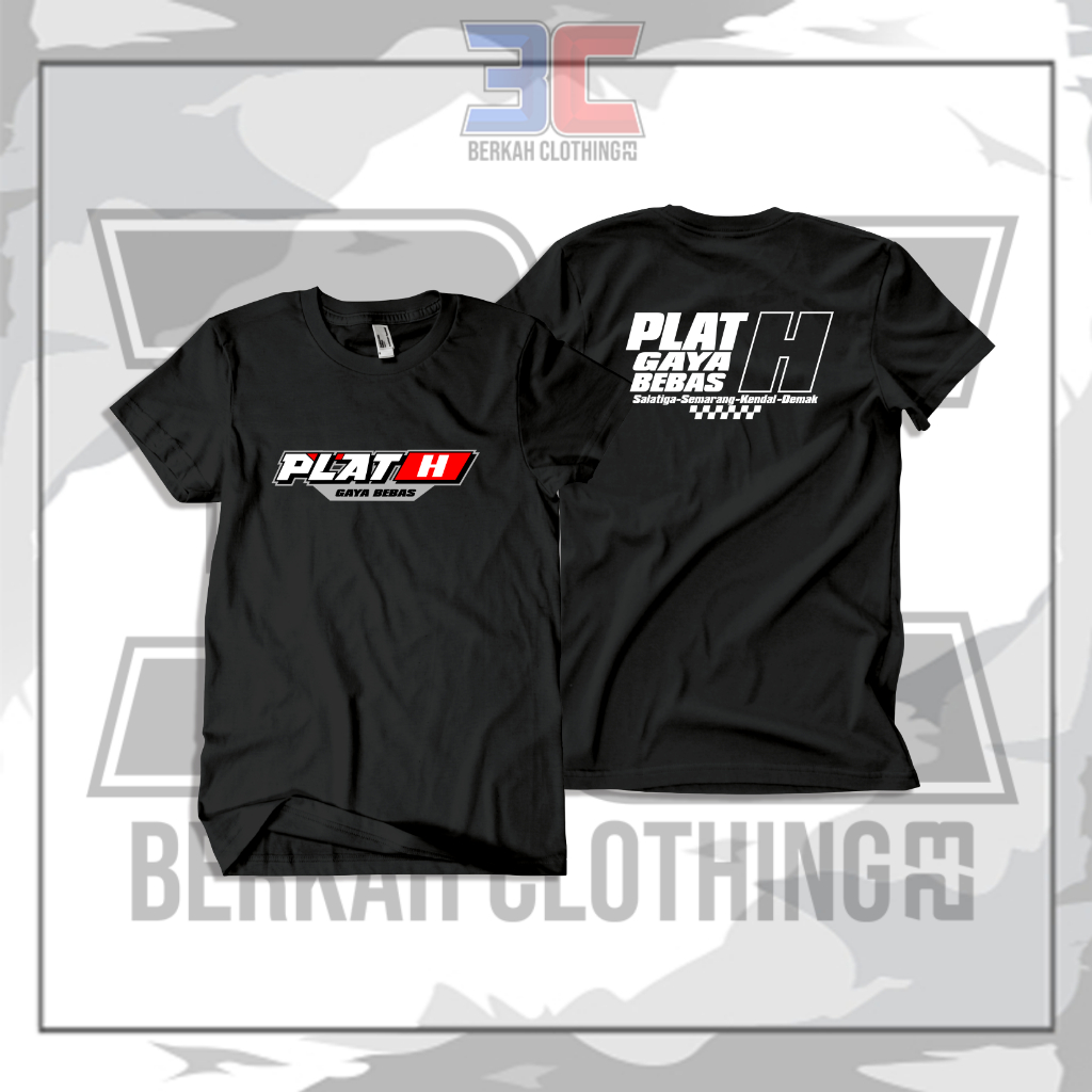 Kaos T-Shirt Plat H Gaya Bebas Salatiga-Semarang-Kendal-Demak