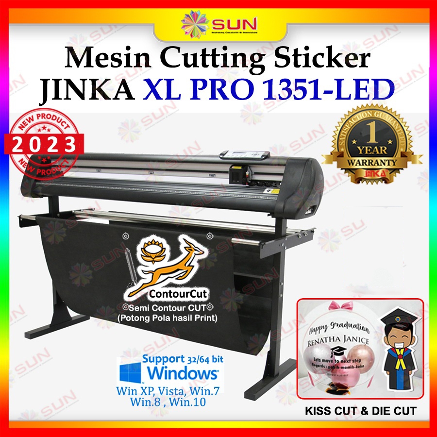 Mesin Cutting Sticker Jinka Pro 1351 Terbaru - XL Pro 1351 LED ( Contour CUT - Potong Pola Hasil Pri