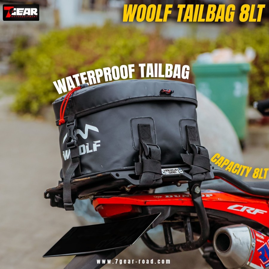 Tailbag Motor Woolf Waterproof | Tas Jok Motor Belakang Touring Anti Air | Tas Motor Touring Waterpr