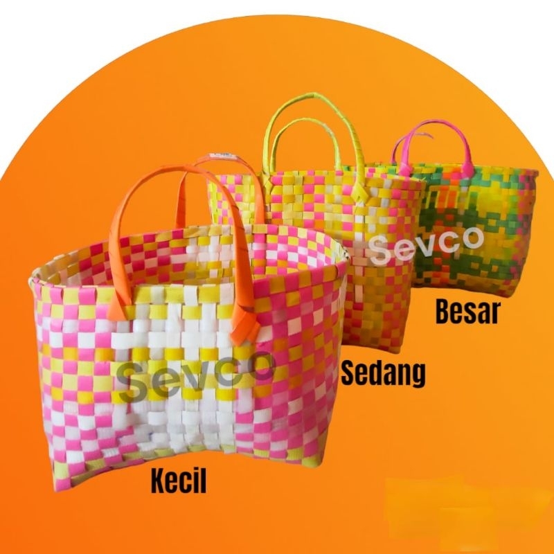 KERANJANG ANYAM PLASTIK TAS BELANJA PASAR KECIL