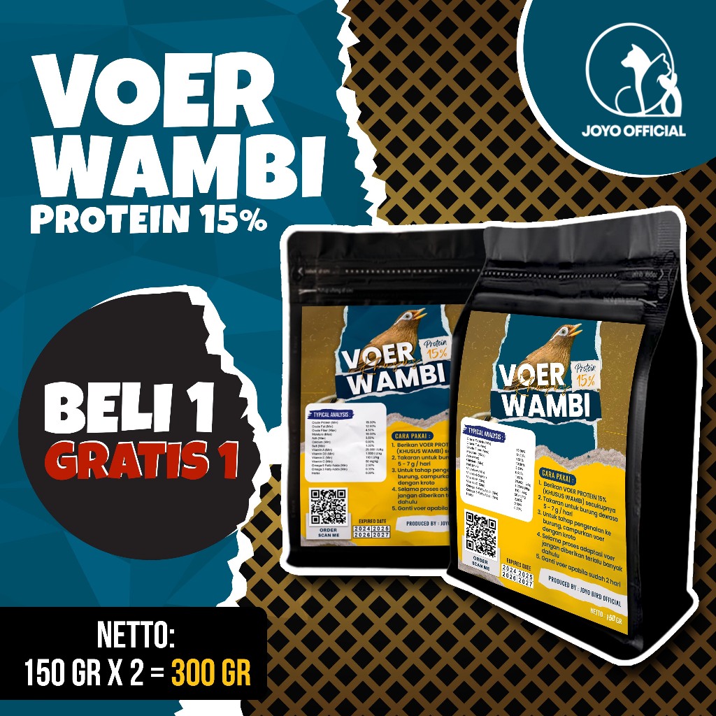 BELI 1 GRATIS 1 MAKANAN BURUNG WAMBIE | VOER BURUNG WAMBIE | VOER HARIAN | VOER NUTRISI KOMPLIT | VO