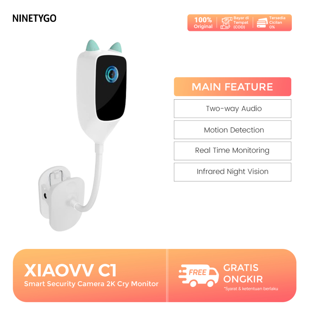 Xiaovv Smart Security 2K Night Vision Cry Detection Baby Monitor C1