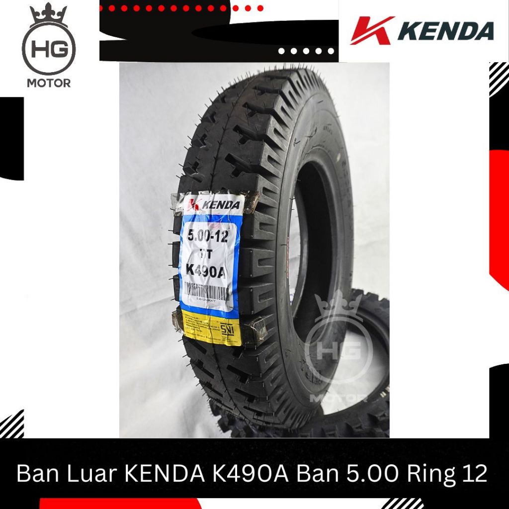 Ban Luar KENDA K490A Ban Motor Roda Tiga Viar Tossa Kaisar Nozomi 5.00 Ring 12 ( 500-12 )