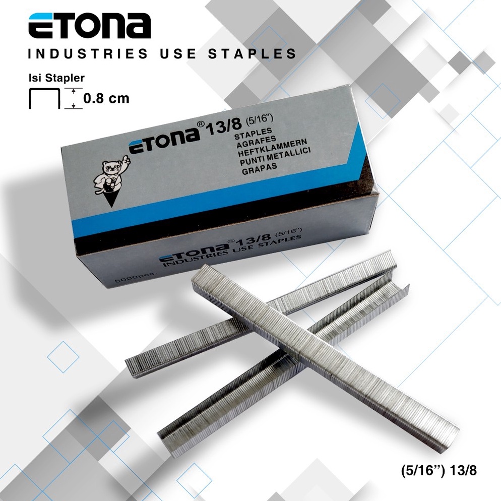 

KODE Q3K Staples Etona 138 mm Isi staples untuk Isi Stapler TembakGun Tacker