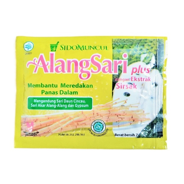 

Alang Sari Plus Sirsak Pencegah Panas Dalam & Sariawan [ 7 Gr ] / 1 Sct