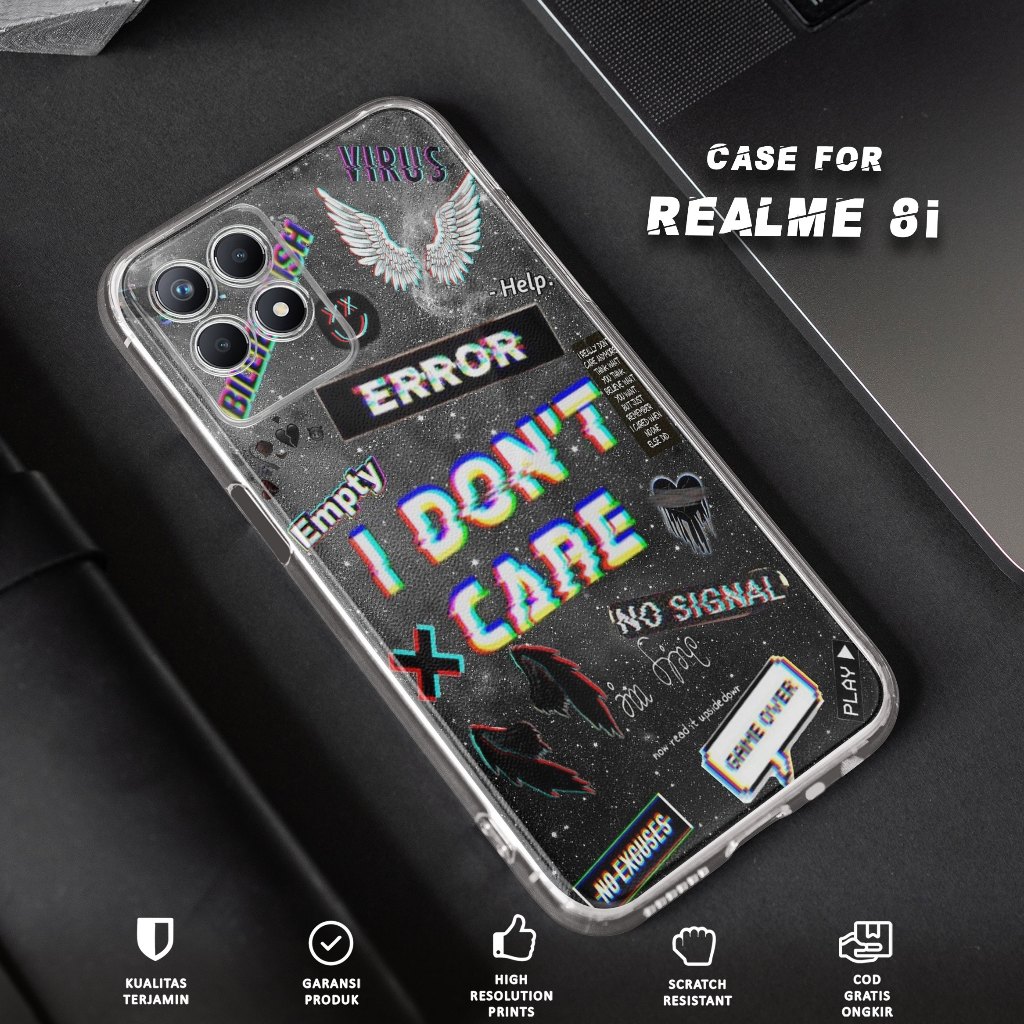 CASE REALME 8i - CASING REALME 8i Motif POSTERBAND - Softcase Premium Fourside - Bening Transparant 