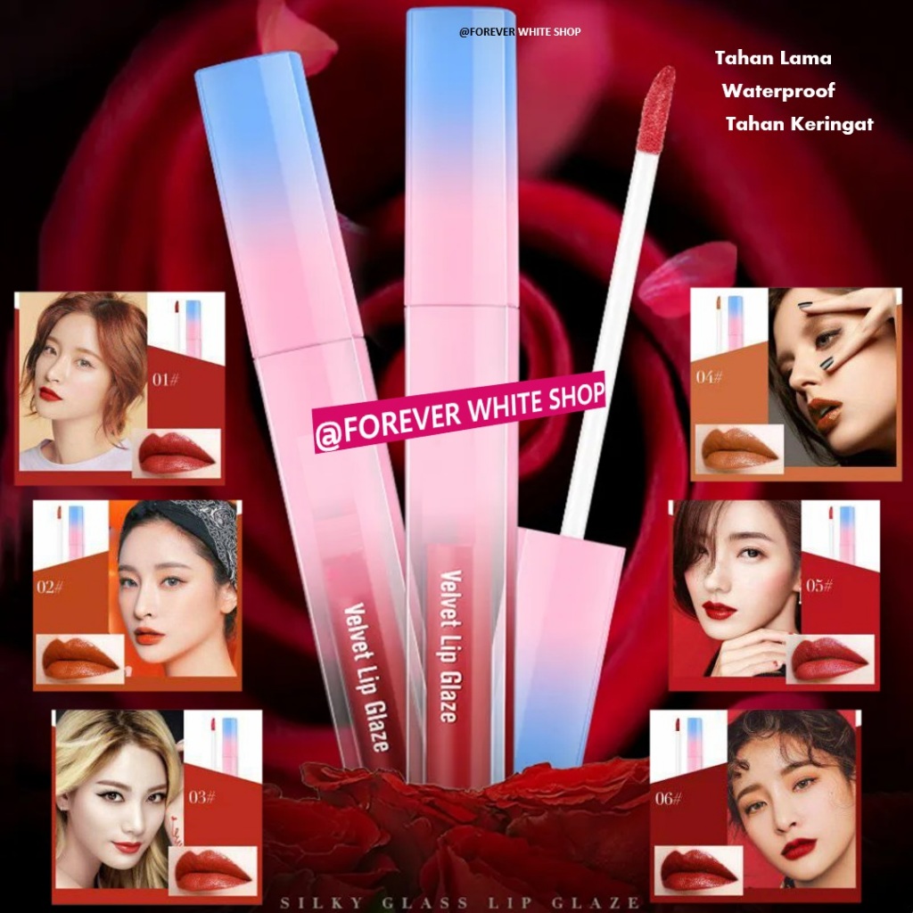 Termurah  Liptint Korea VELVET Lip Glaze FW / Lip Tint Tahan Lama Anti Air Pemerah Bibir Alami Perma