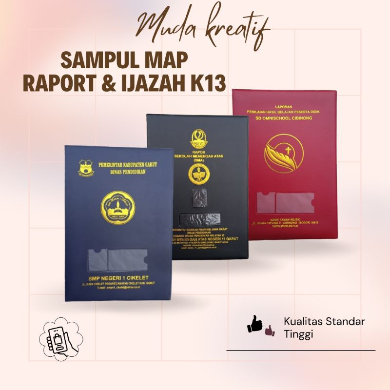 

MAP RAPORT | MAP IJAZAH | SAMPUL RAPORT K13 - - CUSTOM HOTPRINT - LAMPIRAN : Tanpa Isi- MIN ORDER 20 PCS