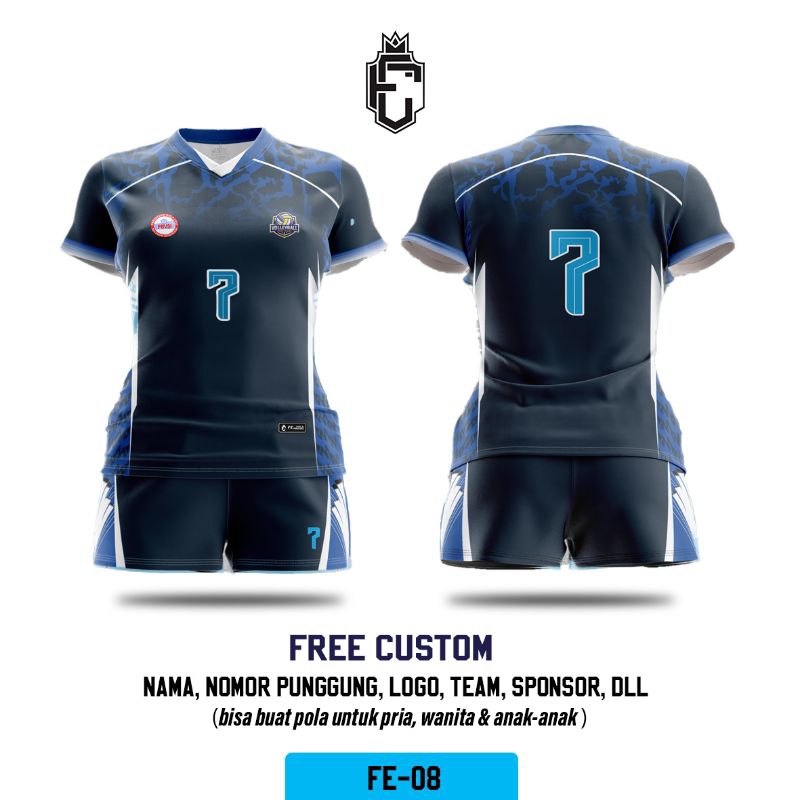 Jersey Voli Cewek Kaostim Wanita Custom