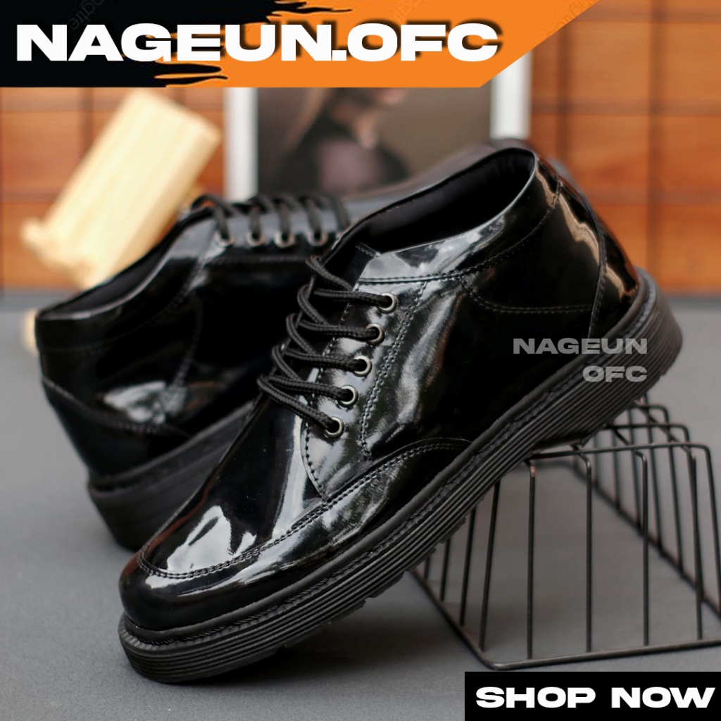 Bonds Sepatu Docmart Formal Pantofel Pria Tinggi Kerja Hitam
