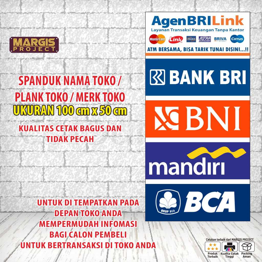 COD SPANDUK AGEN BRILINK, AGEN MANDIRI, AGEN BNI, BSI