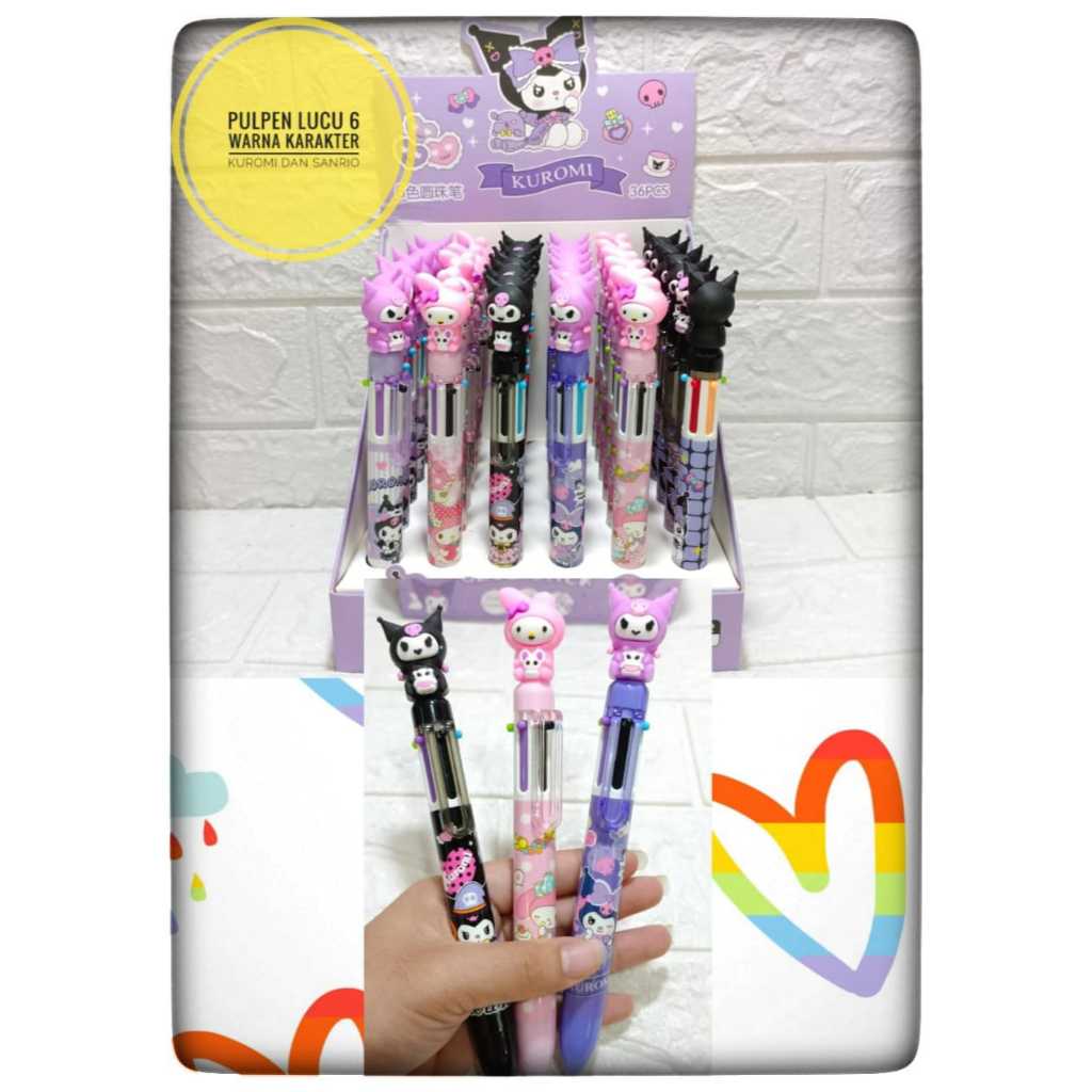 

PULPEN 6 WARNA KARAKTER KUROMI / pulpen 6 Warna karakter kuromi dan sanrio / Alat Tulis Anak