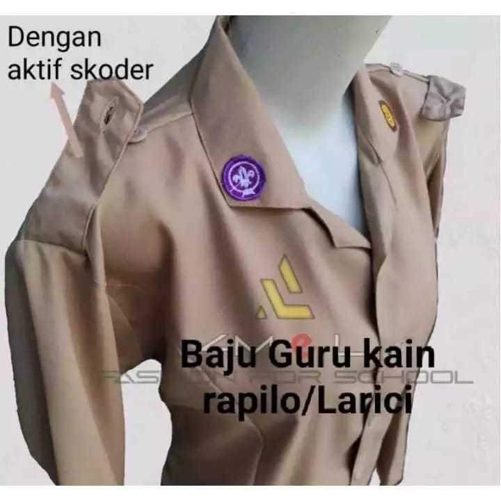 BAJU PRAMUKA PEMBINA DAN GURU KAIN OXFOR//HIGH TWIS//RAPILO//LARICI WANITA