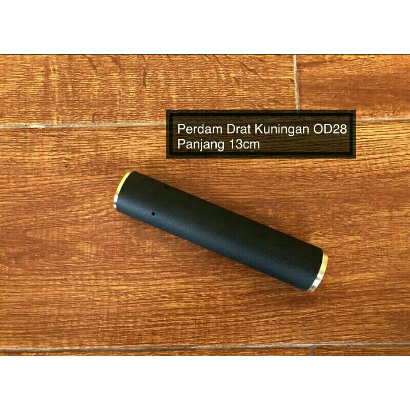 peredam mini od 28 dan od 25 panjang 13 cm / peredam senyap berbahan alumunium / peredam drat kuning