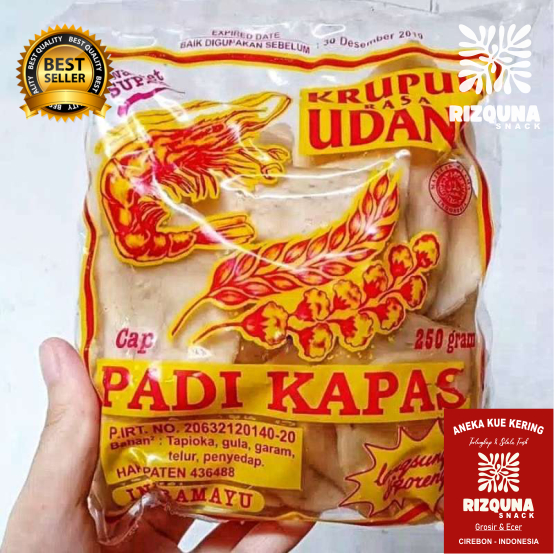 

Kerupuk Udang Padi Kapas Ukuran Sedang 250gram Kerupuk Mentah Khas Cirebon