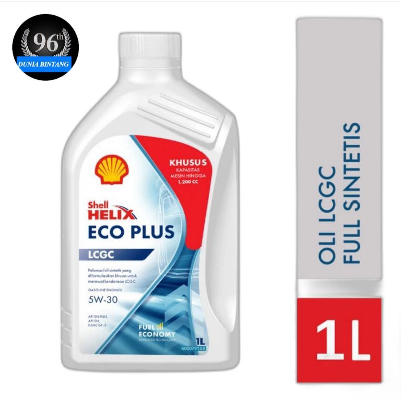 Oli Mesin Mobil Shell Helix Eco Plus 5W-30 LCGC 1L Original