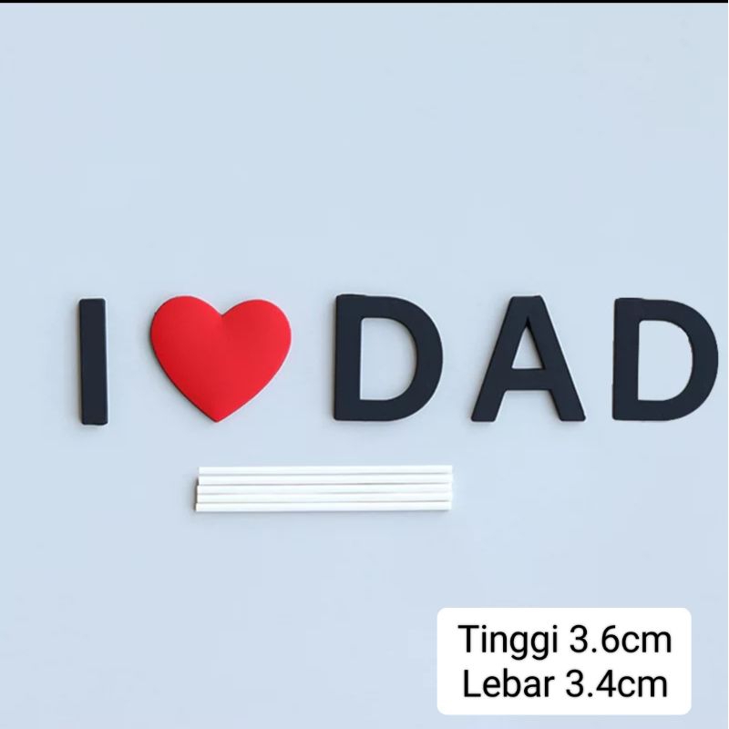 Topper I Love Dad Papa Ayah Father's Day hiasan kue ultah